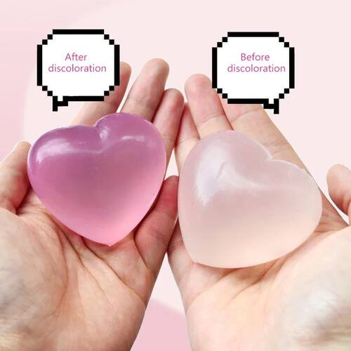 Kids Maltose Cute Change Color Heart Squeeze Toy  Anti-stres