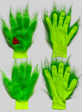 The Grinch Green Hair Gloves Decoration Accessories Christma