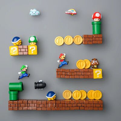 Super Ma Bros DIY Fridge Scene 3D Magnets Refrigerator Decor