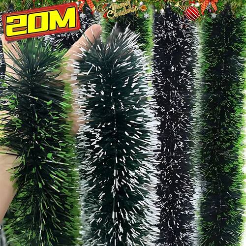 Christmas Tel Ribbons Garland Green Cane Wreath Xmas Tree Ha