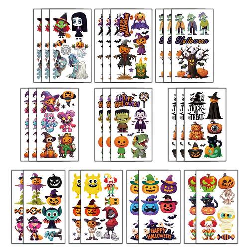 10PCS Cartoon Tattoo Stickers Halloween Waterproof Tattoo Fa