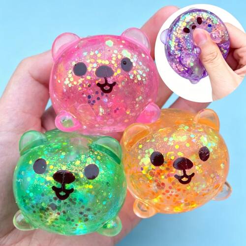 Glitter Stress Ball Mini Puppy Squishy Toy Kawaii Dog Maltos