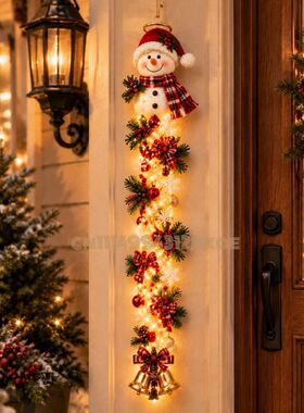 Glowing Christmas Door Hanger，Large Lighted Christmas Tree