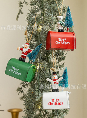 Metal Color Santa Claus Pendant Desktop Layout Ornaments Chr