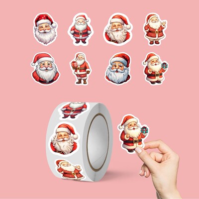 Christmas Cartoon Santa Claus Decoration Self-adhesive Stick