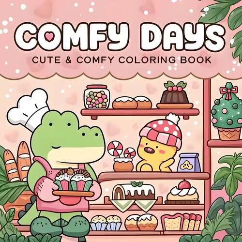 28 Pages Comfy Day Coloring Book for Adult Stress Reduction