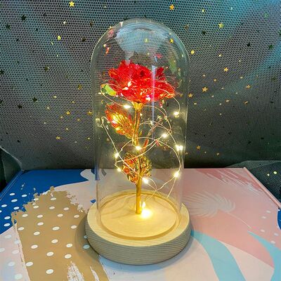 LED Valentine Day Gift For Girlfriend Eternal Rose Light 24K