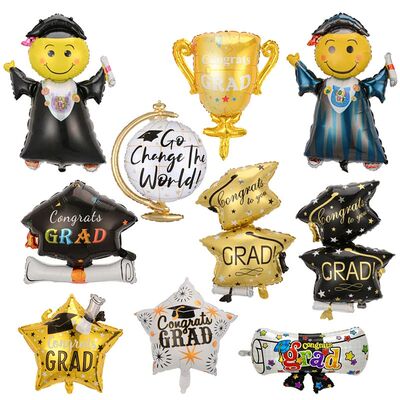 1pc Graduation Party Balloon Helium Globe Foil Balloon Congr