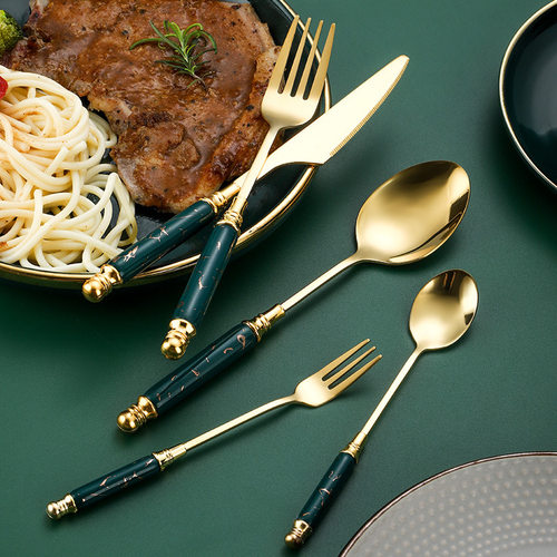 Stainless Steel Ceramic Handle Western Tableware Knife And F