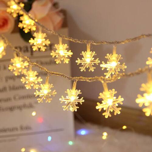 1.5/4/6m LED Snowflake Light String Battery/USB Christmas Fa