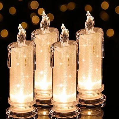 4PCS LED Flameless Candles ,LED Clearance Pillar Candles, Ba