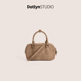 Dotlyn韩版 流行chic通勤手提包秋冬美拉德纯色绒面斜挎包包女 时尚