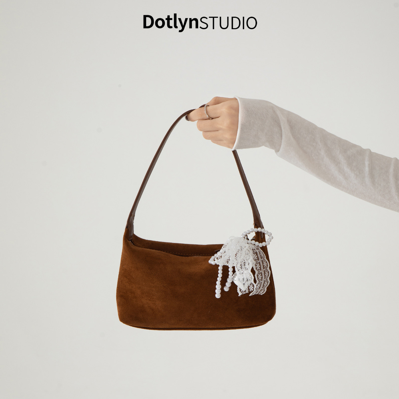 Dotlyn2025新款超火复古麂皮绒手提包美拉德风休闲百搭通勤小包包,箱包皮具/热销女包/男包,小方包,淘宝优惠券,粉丝福利购,淘宝优惠卷