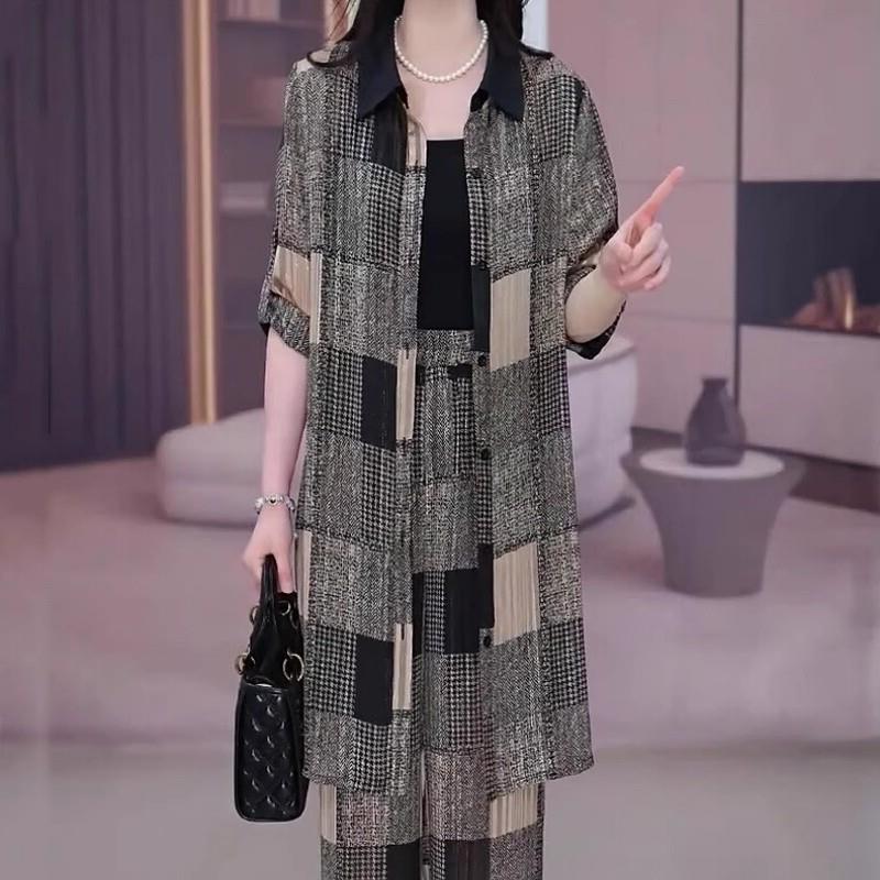 休闲显瘦套装女春秋2025新款妈妈小个子时尚洋派质高端奢华两件套