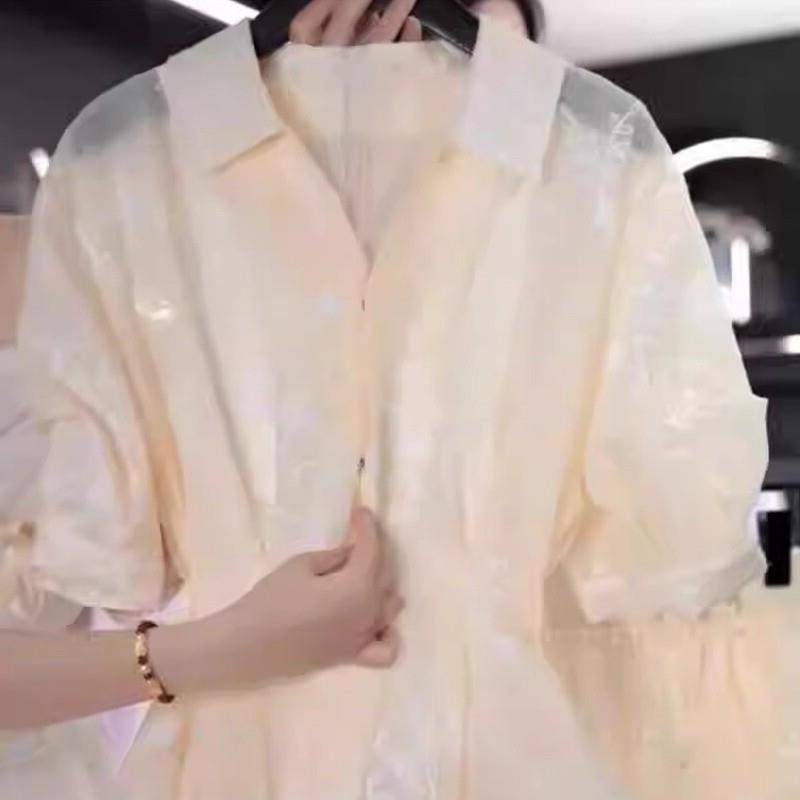 甜美风穿搭两件套女夏收腰V领短袖衬衫阔腿短裤时尚减龄气质套装