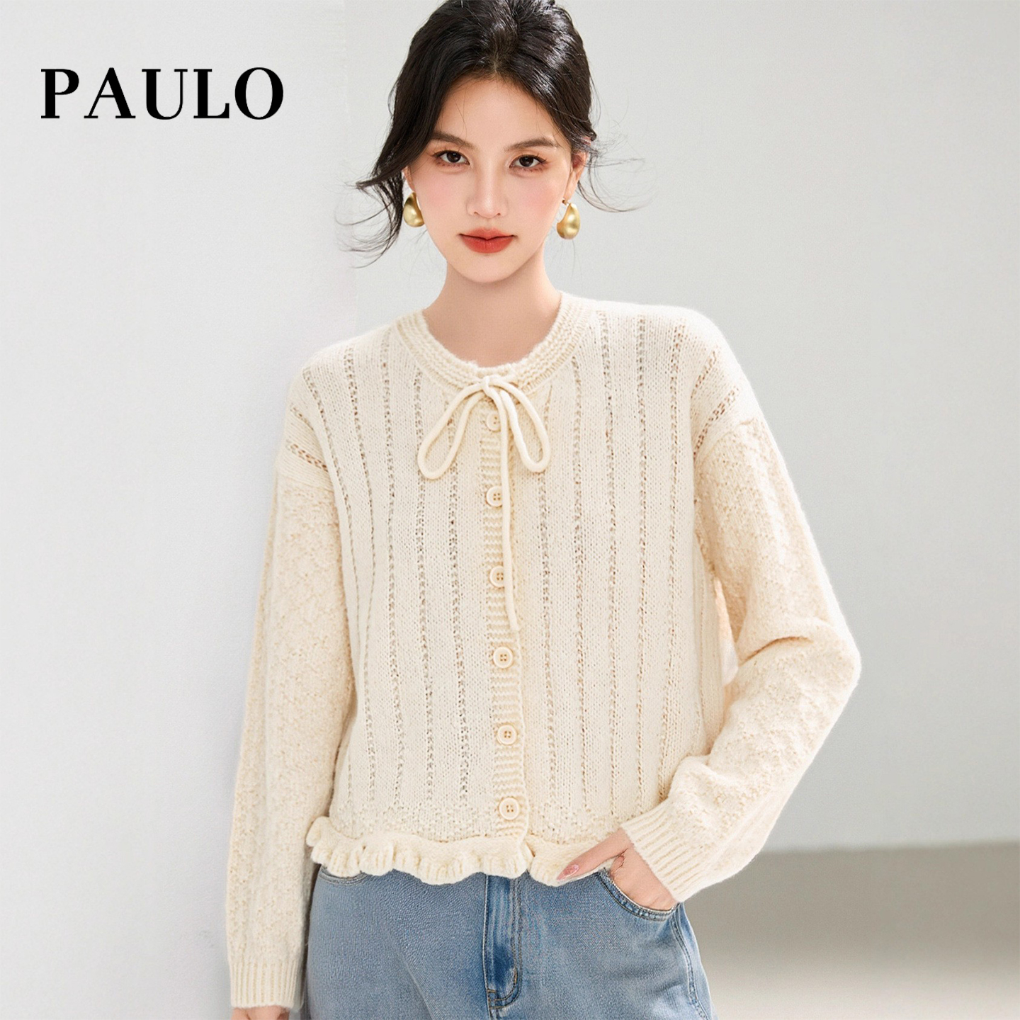 SRAVE PAULO 拉夫保罗温柔软糯毛衫百搭上衣女秋冬新款内搭针织衫