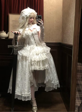 黎明圣礼Lolita裙子白色晚礼服女2025新款哥特风学生日成人礼年会