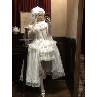 Lolita裙子白色晚礼服哥特风