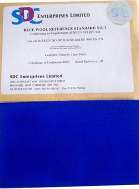 SDC蓝羊毛布SDC蓝羊毛织物SDC BLUEWOOL-NO.8标准蓝羊毛