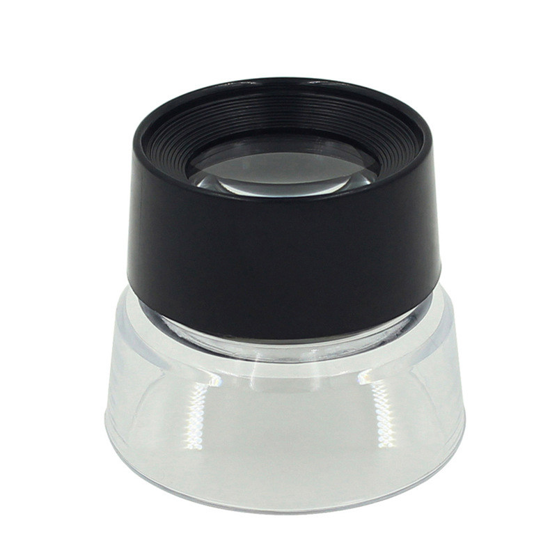 台式10倍30mm圆筒亚克力光学放大镜塑料筒形桌面摆件放大镜