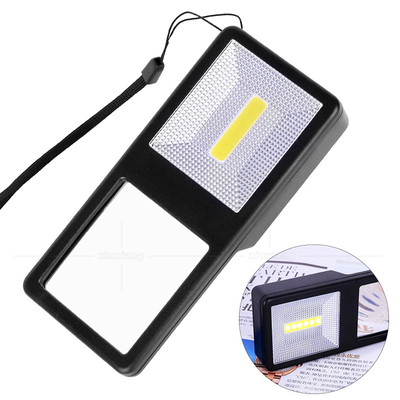 手机款矩形手电照明放大镜 7个LED灯随身便携式 黑/白两色 7013