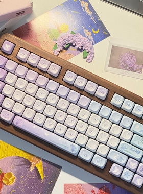 嗨前沿鸢尾蝶 鸢尾夏梦  梦境拾PBT透光键帽紫色国风圆润球帽