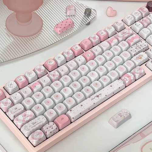 沉默编织粉色少女MOA圆形键帽