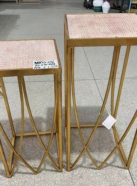 促销孤品做旧木质竹编套二方几