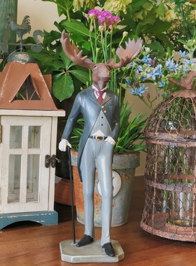 美式风复古做旧高档树脂摆件