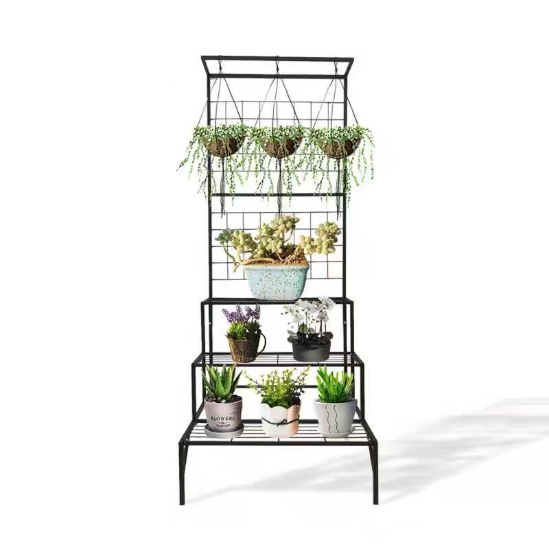 特价包邮 外贸原单 简约现代风格铁艺三层阶梯收纳架花架园艺架
