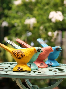 促销包邮 美式乡村风格复古做旧铁艺套四小鸟 四色款一套出不拆卖