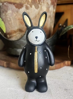 大牌原单美式风树脂精灵兔摆件