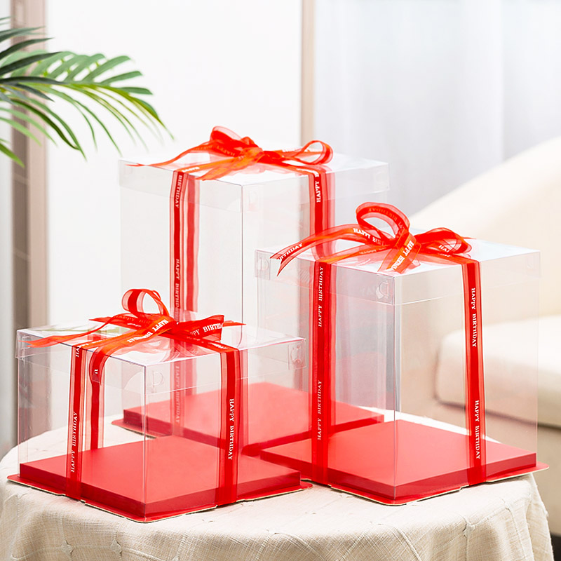 鸿洲烘焙包装生日蛋糕透明盒子