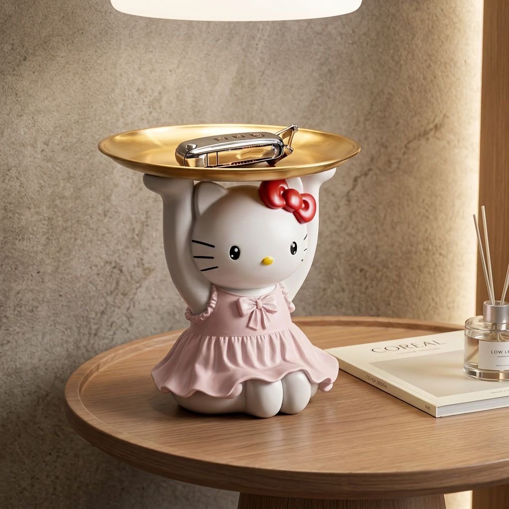 HelloKitty 创意钥匙收纳玄关摆件高级感小众房间改造小物件客厅
