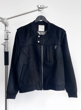 【现货】UNDERMYCAR宽松廓形毛呢拼接拉绒夹克cleanfit风休闲外套