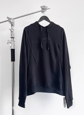 【现货】UNDERMYCAR织带螺纹拼接字母绣花OS宽松卫衣vibe风帽衫