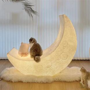 意大利月亮灯落地灯躺椅网红客厅高级感氛围卧室可坐月牙发光椅子