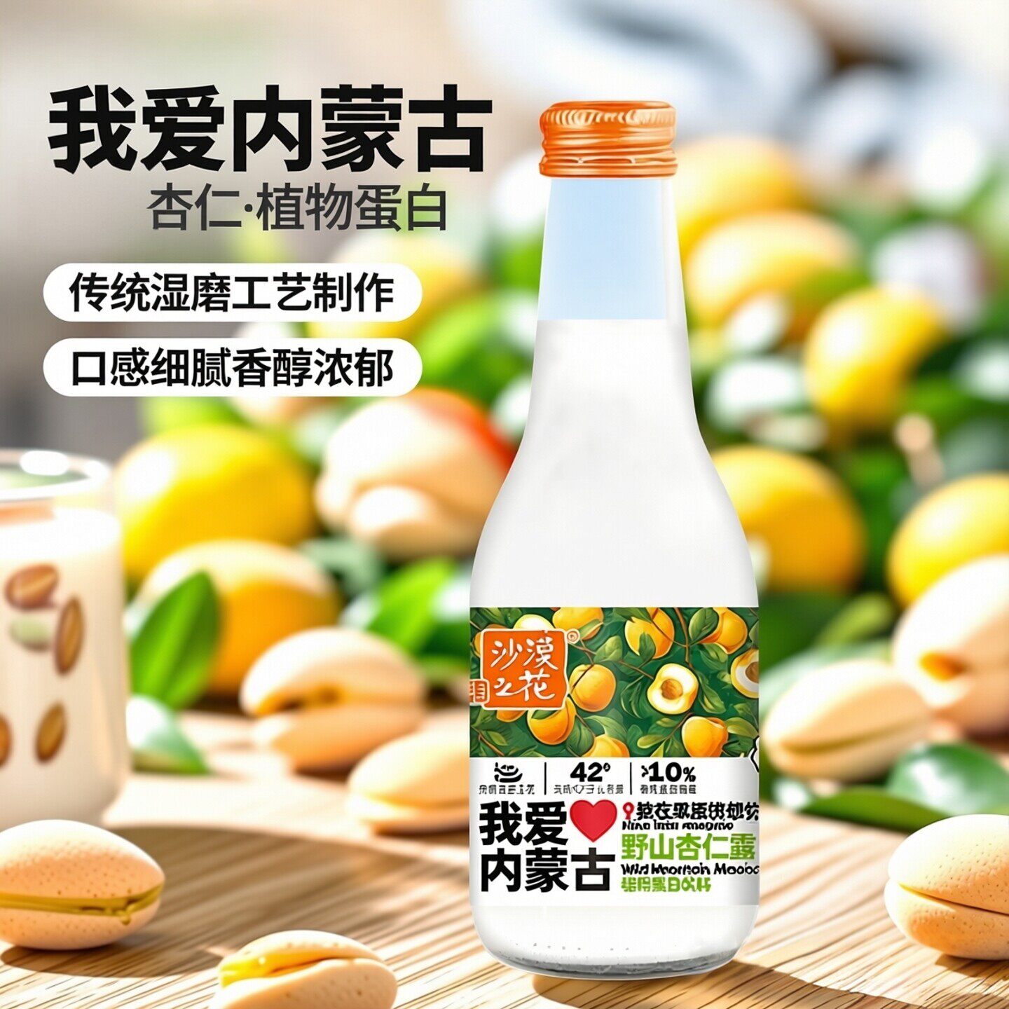 我爱内蒙古香醇野山杏仁乳饮料图片
