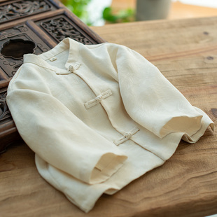 男童汉服单件上衣日常可穿幼儿园春秋中式白衬衫新款国风改良唐装