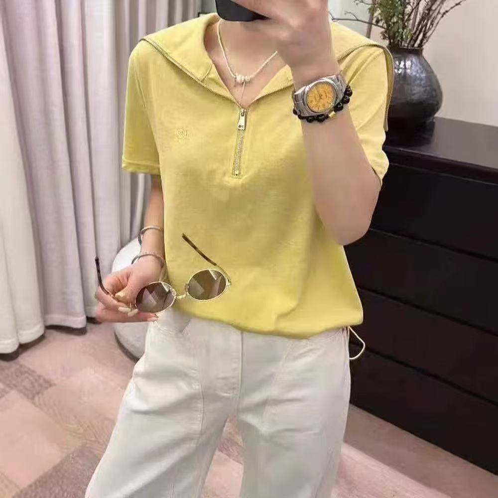 刺绣小标海军领短袖