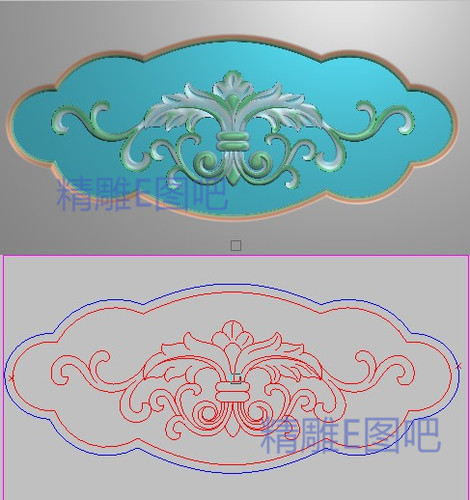 精雕图中欧式洋花靠背灰度图浮雕图精品洋花门板扶手侧板279x147