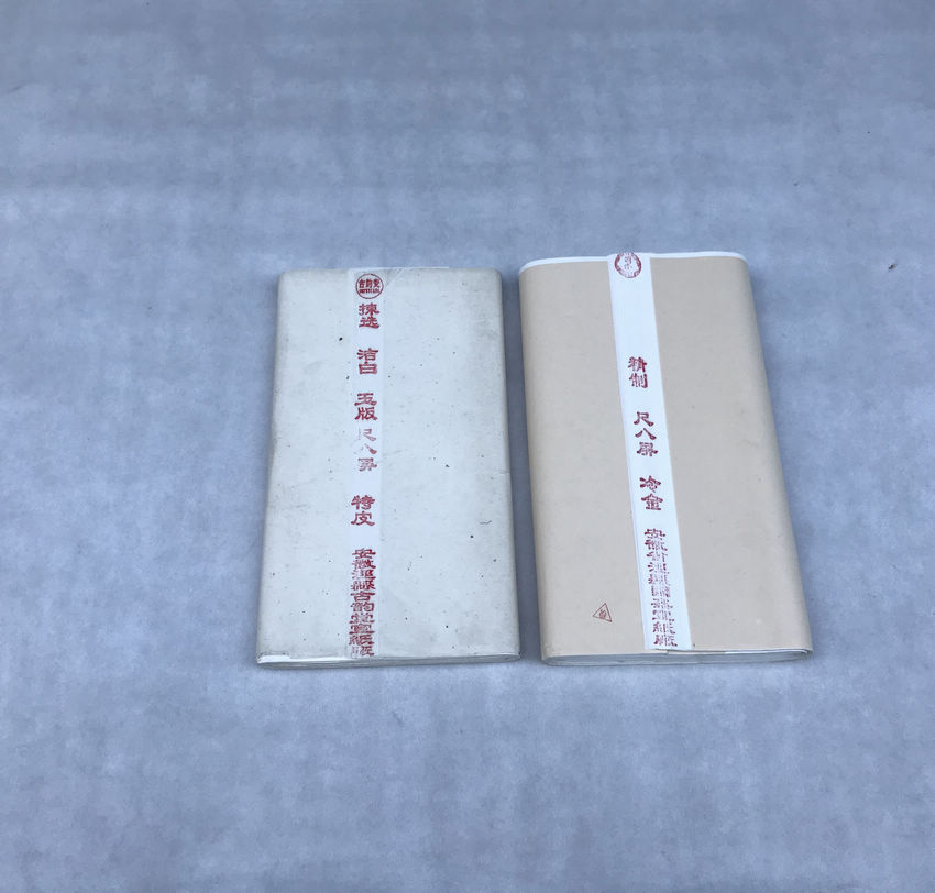 安徽手工宣纸尺八屏特皮宣纸白色洒金冷金烫金书法生宣纸53X234cm