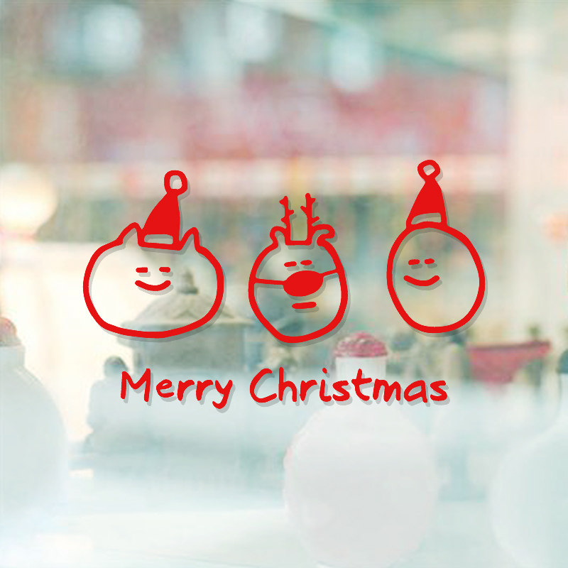 手绘可爱丑丑小雪人圣诞装饰贴纸