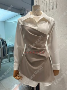 韩国直邮东大门正品代购2026春季 eeyou RUHOT 撞色假两件连衣裙