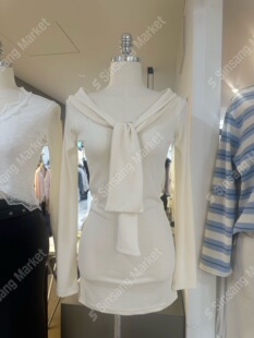 韩国直邮东大门正品代购2026春季 bound 柔美气质领结设计连衣裙