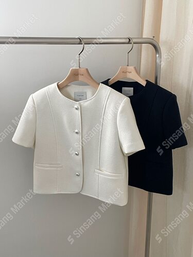 韩国直邮东大门正品代购2026夏季 flutter 气质款短袖小香风外套
