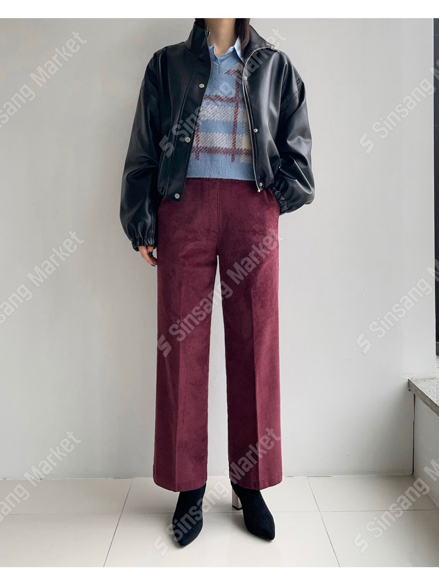 韩国直邮东大门正品代购2025冬季 howluk 360 灯芯绒加绒休闲裤