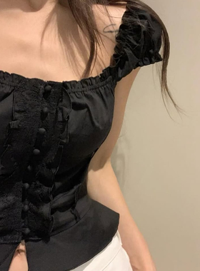 韩国直邮东大门正品代购2026春季新款 virkin 减龄泡泡短袖衬衫