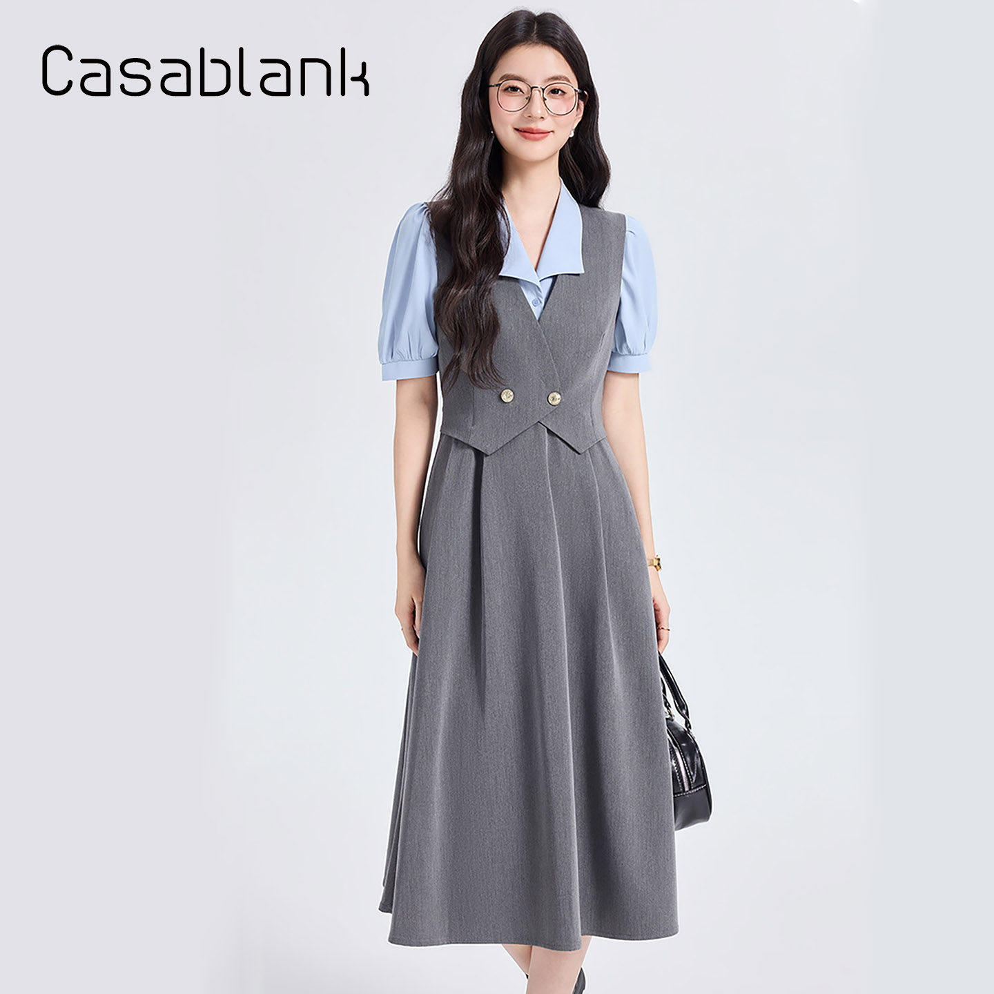 Casablank法式通勤连衣裙套装女