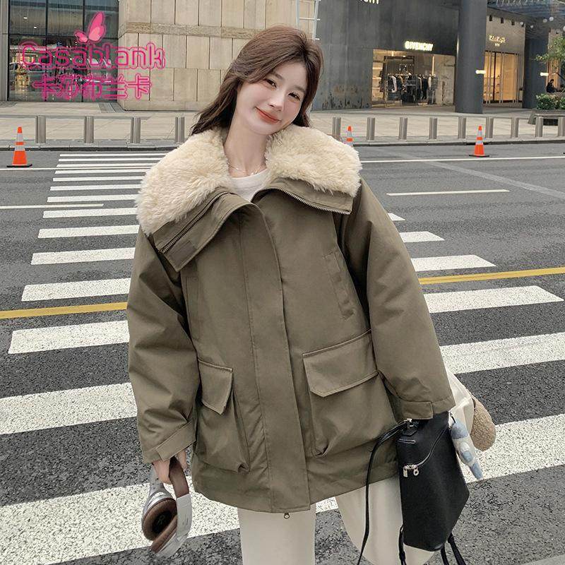 Casablank2025冬季新款羊羔绒加厚保暖工装小个子中长款派克服女,女装/女士精品,派克服,淘宝优惠券,粉丝福利购,淘宝优惠卷